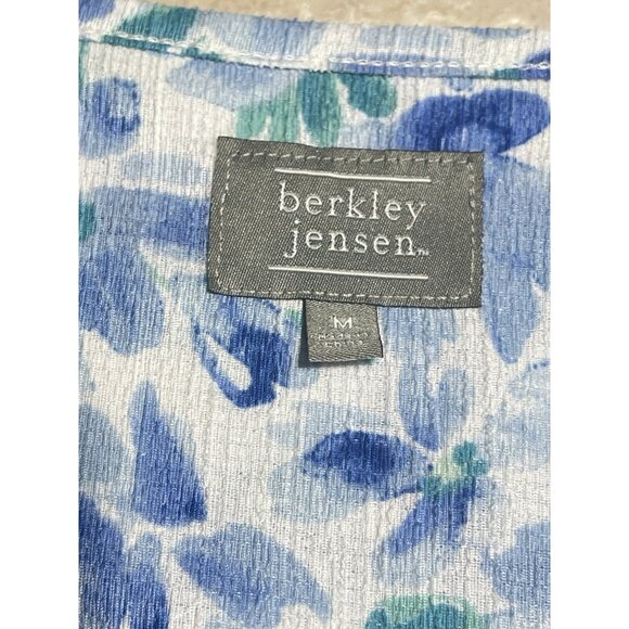 Berkley Jensen Womens Floral V-Neck Pullover Button-Down Blouse W Lace Trim Med - Picture 3 of 16